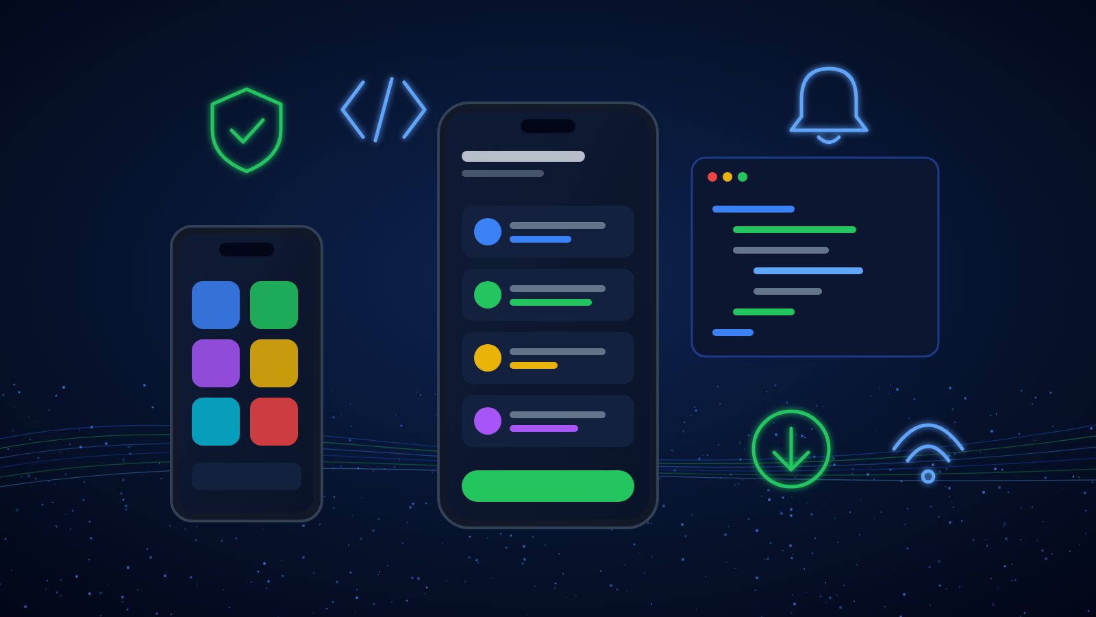 Mobile app development illustration